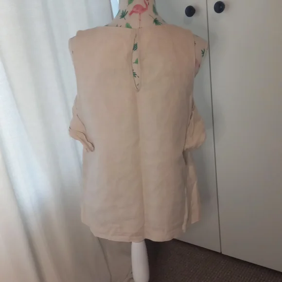Country Road linen sleeveless top with ruffles (10) - Picture 3 of 5
